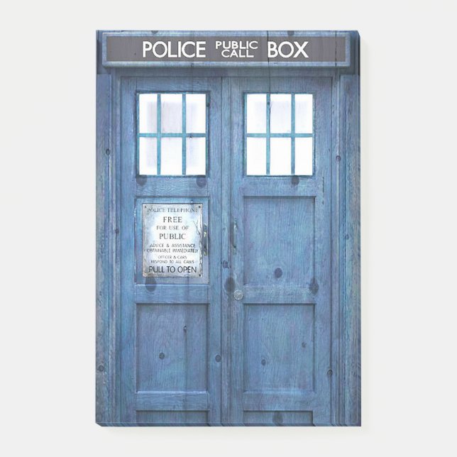 Funny Police phone Public Call Box Post-it Notes (Front)