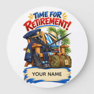 Funny Police Retirement Gift Large Clock