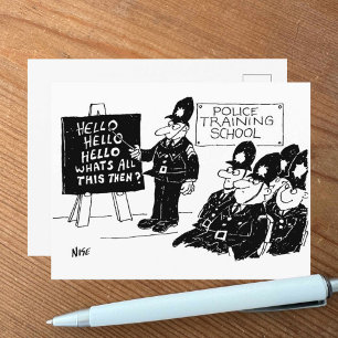 Funny Police Training School Postcard