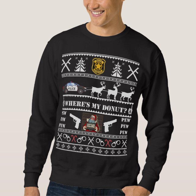 Funny Police Ugly Christmas Sweater Sweatshirt (Front)