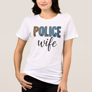 Funny Police Wife Leopard Police Officer Wife Tri-Blend Shirt
