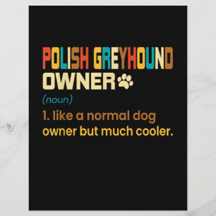 Funny Polish Greyhound Vintage Retro Dog Mum Dad G Custom Letterhead