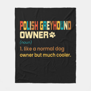 Funny Polish Greyhound Vintage Retro Dog Mum Dad G Fleece Blanket
