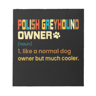Funny Polish Greyhound Vintage Retro Dog Mum Dad G Notepad