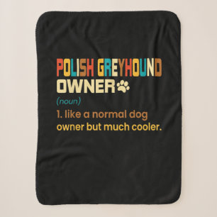 Funny Polish Greyhound Vintage Retro Dog Mum Dad G Sherpa Blanket