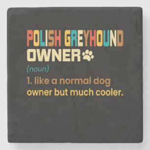 Funny Polish Greyhound Vintage Retro Dog Mum Dad G Stone Coaster