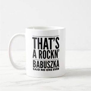 Funny Polish Mug, Gift, Rockn' Babuszka Coffee Mug