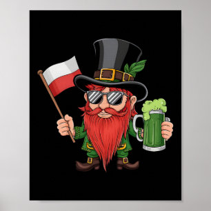 Funny Polish St. Patrick's Day Poland Flag  Poster