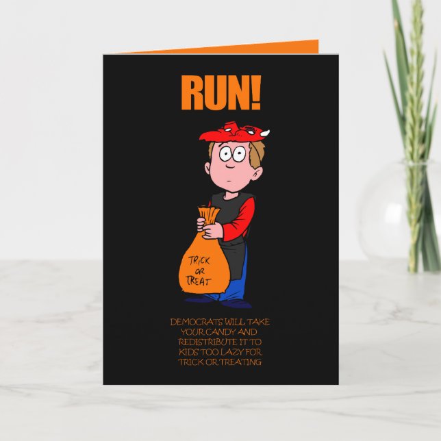 Funny Political Anti-Democrats Halloween Card (Front)
