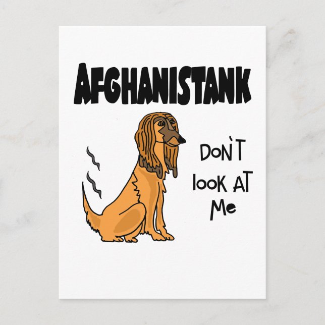 Funny Political Anti Joe Biden and Afghan Dog Pun Postcard (Front)