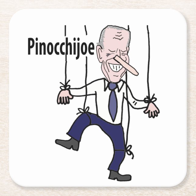Funny political Anti Joe Biden Pun Square Paper Coaster (Front)