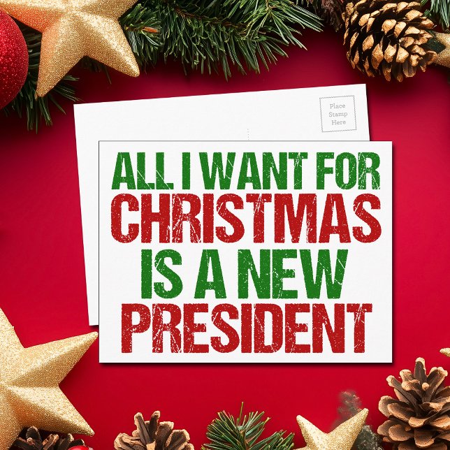 Funny Political Christmas Anti Trump Postcard (Creator Uploaded)