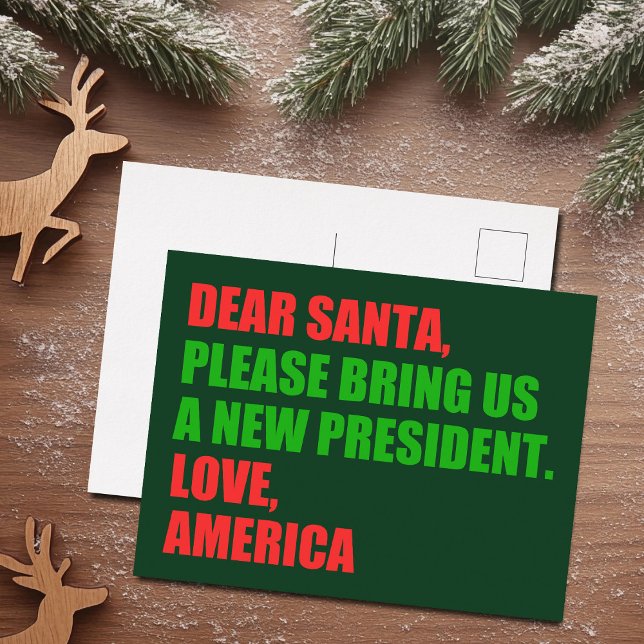 Funny Political Election Christmas Humour Holiday Postcard (Creator Uploaded)