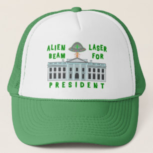 Funny Political Election Humour   Alien Laser Beam Trucker Hat