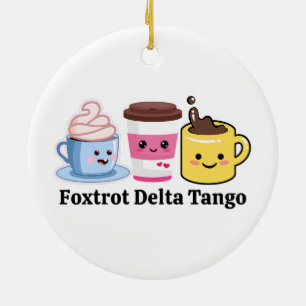 Funny Political Feminist Coffee Lover Anti Trump Ceramic Tree Decoration