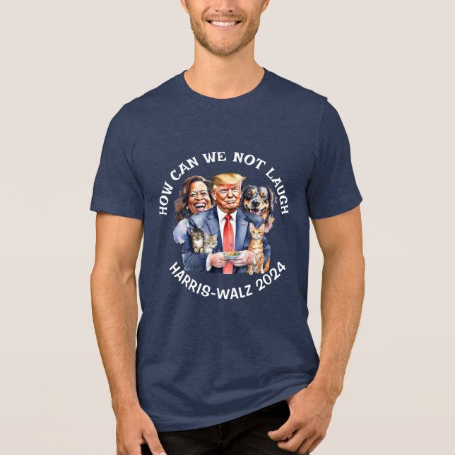 Funny Political Humour | Vote for Kamala Button Tri-Blend Shirt (Front)