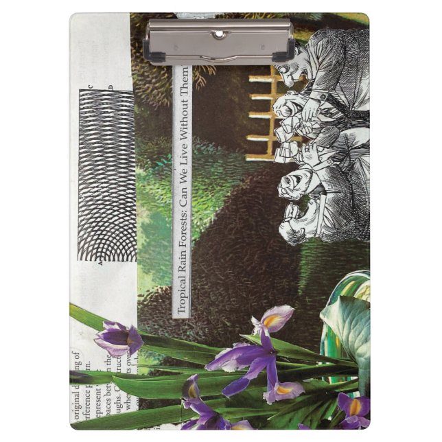 Funny Political Joke Forest Climate Change Satire Clipboard (Front)