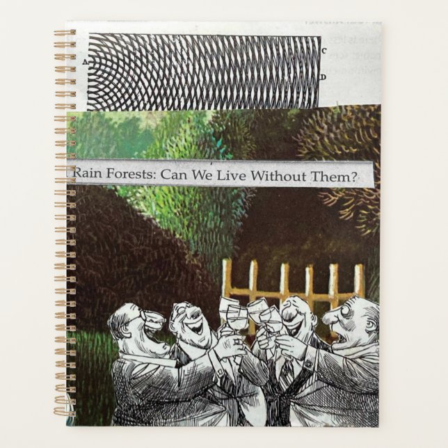 Funny Political Joke Forest Climate Change Satire Planner (Front)
