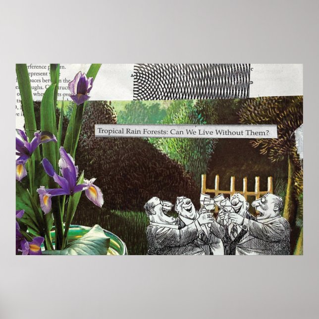 Funny Political Joke Forest Climate Change Satire Poster (Front)