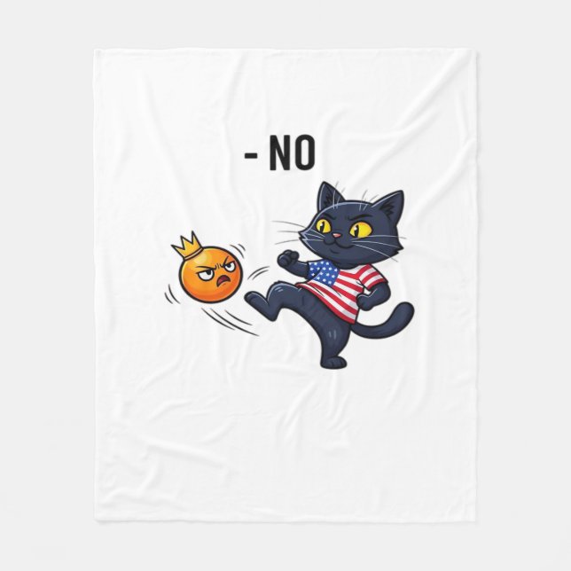 Funny Political Meme No Cat Design Fleece Blanket (Front)