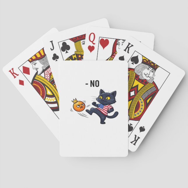 Funny Political Meme No Cat Design Playing Cards (Back)
