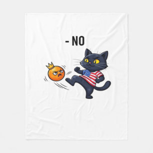 Funny Political Meme No Cat Fleece Blanket