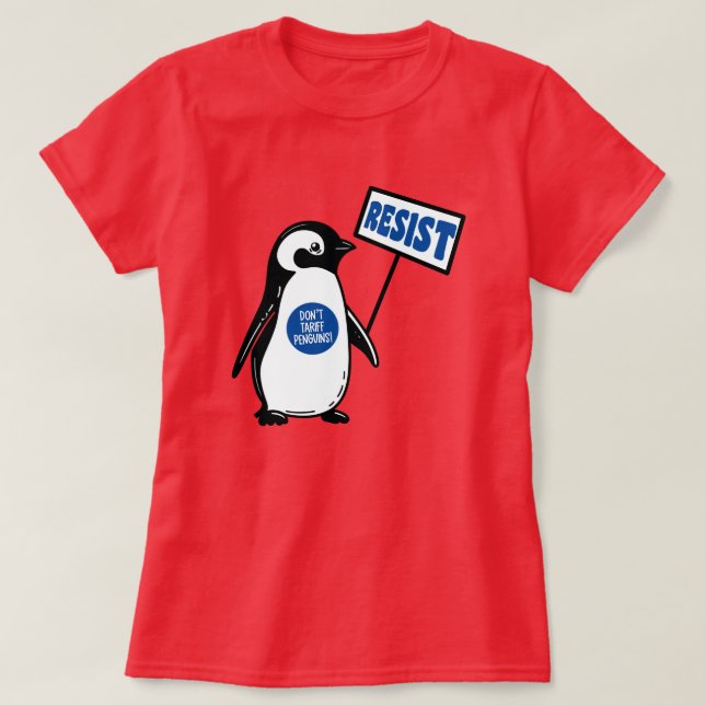 Funny Political Meme Penguin Tariff T-Shirt (Design Front)