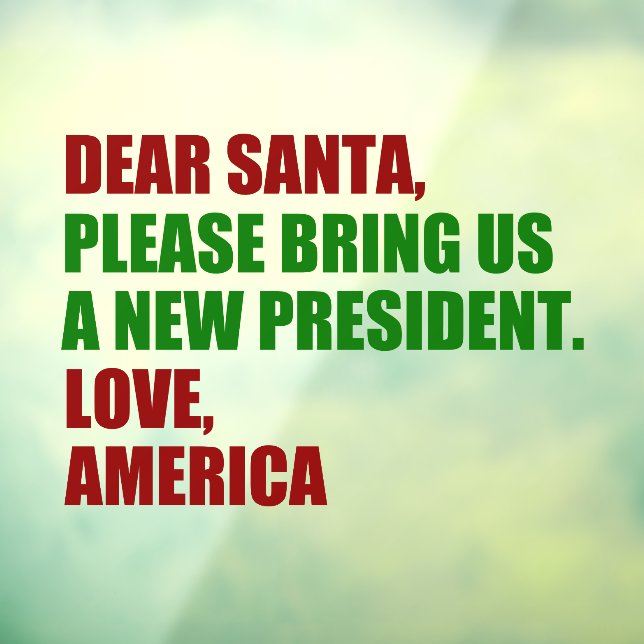 Funny Political New President for Christmas Window Cling (Sheet 3)