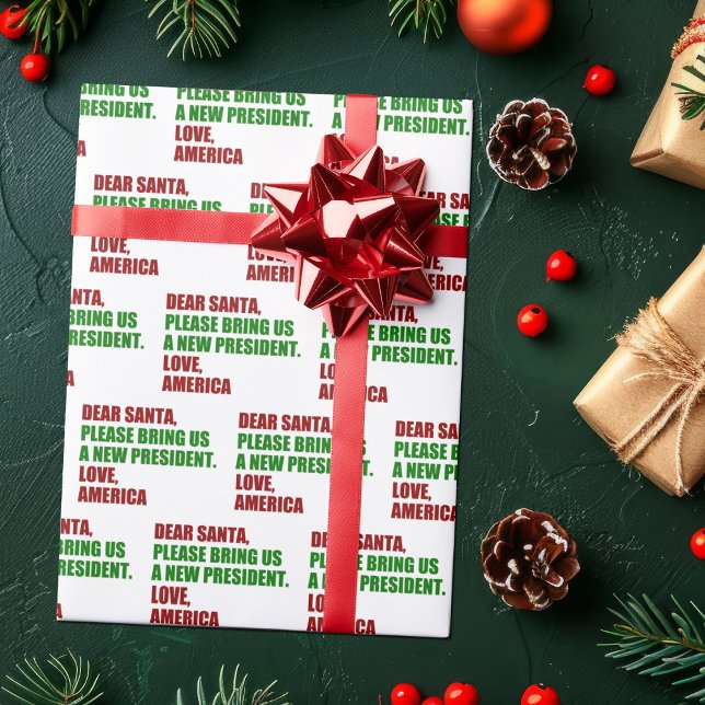 Funny Political New President for Christmas Wrapping Paper (Creator Uploaded)
