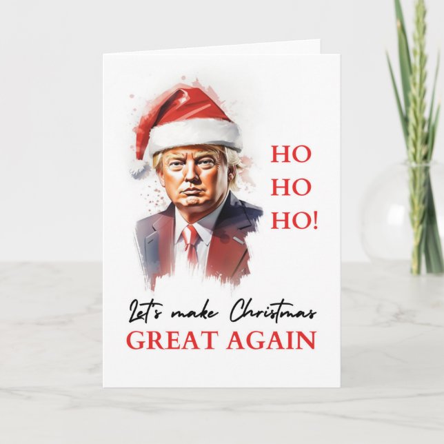 Funny Political Trump Christmas Greeting Card (Front)