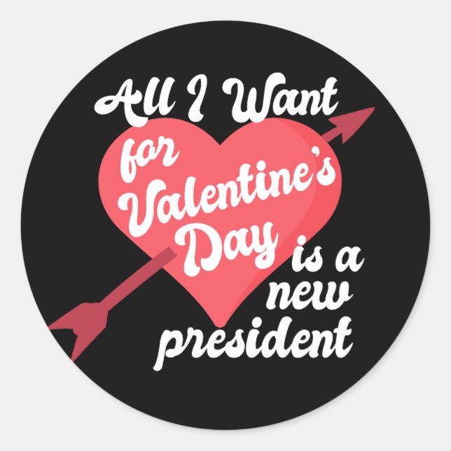 Funny Political Valentine's Day Anti Trump Classic Round Sticker (Front)