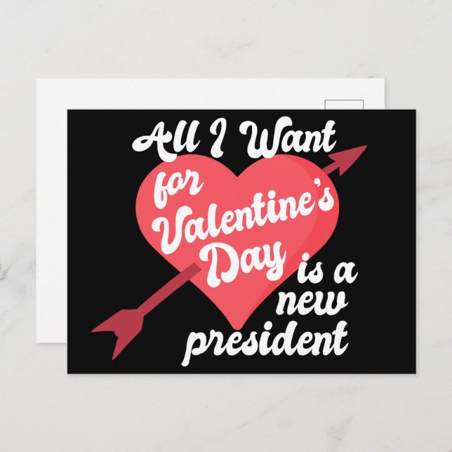 Funny Political Valentine's Day Anti Trump Postcard (Front/Back)