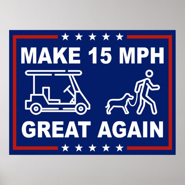 Funny Political Yard Sign Peachtree City Golfcart (Front)