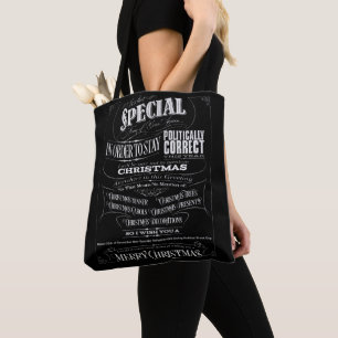 Funny Politically Correct Chalkboard Christmas Tote Bag