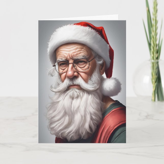 Funny Politically Incorrect Santa Merry Christmas Card (Front)