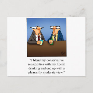 Funny Politics and Drinking Cartoon Gift! Postcard