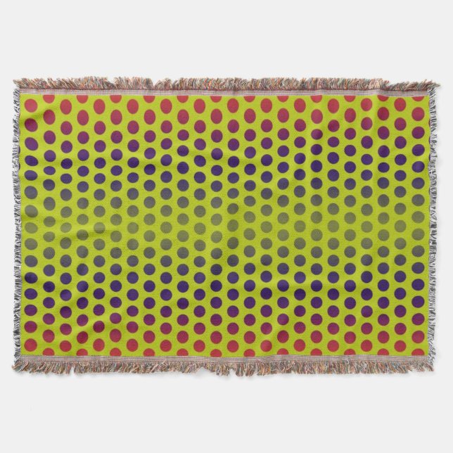 Funny Polka Dots Pattern spring green + your idea Throw Blanket (Front)