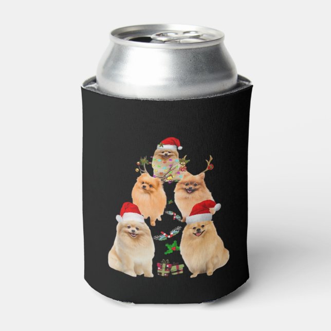 Funny Pomeranian Christmas Tree Decor Ornament Cos Can Cooler (Can Front)