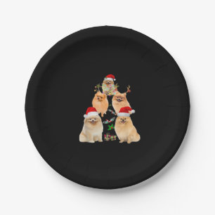 Funny Pomeranian Christmas Tree Decor Ornament Cos Paper Plate