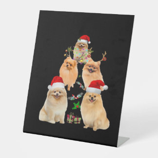 Funny Pomeranian Christmas Tree Decor Ornament Cos Pedestal Sign
