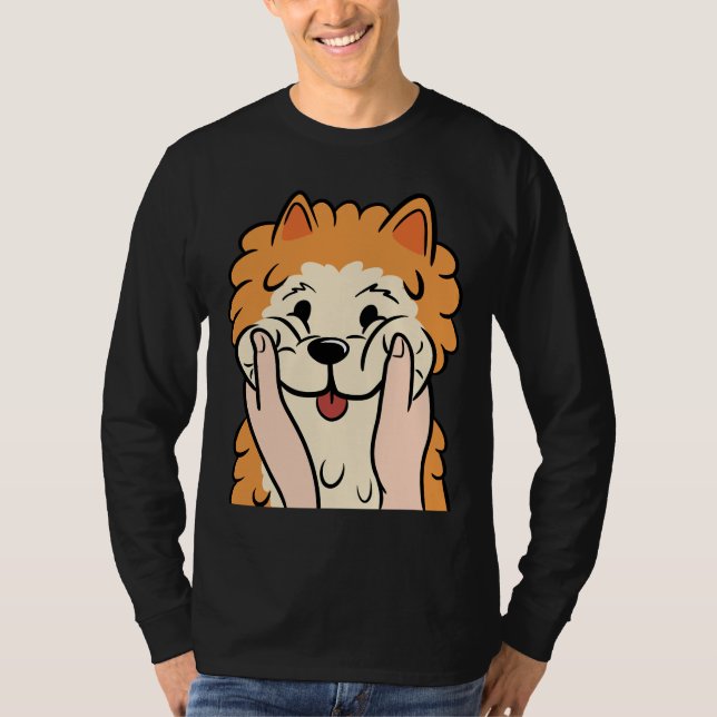 Funny Pomeranian Chubby Cheeks T-Shirt (Front)
