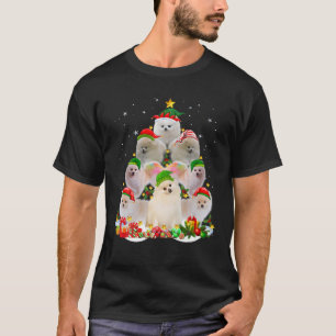 Funny Pomeranian Dog Christmas Tree Cute Xmas T-Shirt