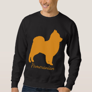 Funny Pomeranian Friend Puppy Love Dog Silhouetted Sweatshirt