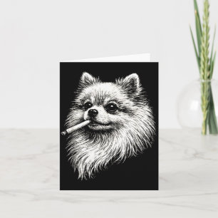Funny Pomeranian Smoking Meme Dog Card