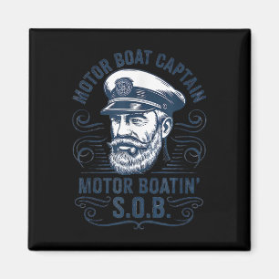 Funny Pontoon Boat Captain Dad Motor Boat Captain Magnet