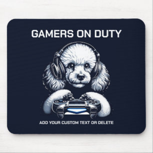 Funny Poodle And Gaming Animal Lover Gift Mouse Mat