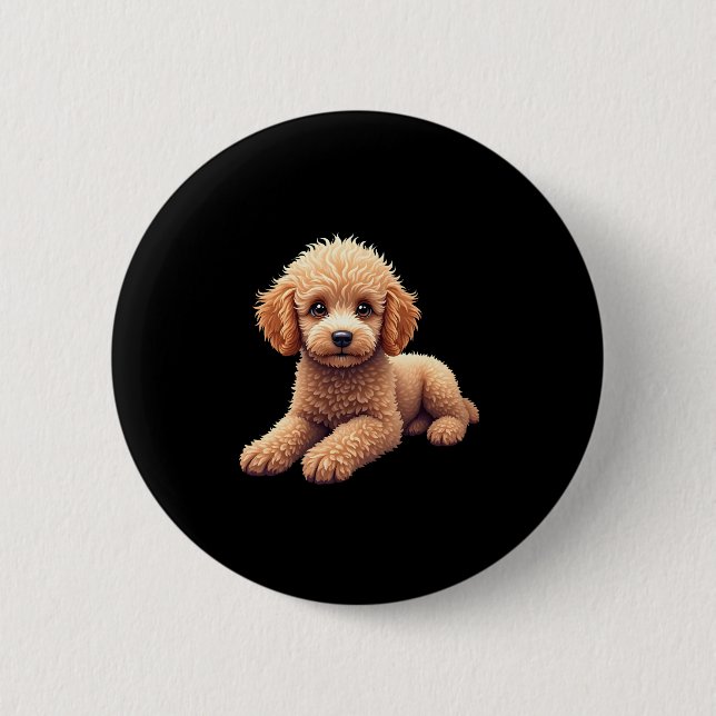 Funny Poodle Animal Lover Dogs Graphic Cute Dog Ow 6 Cm Round Badge (Front)