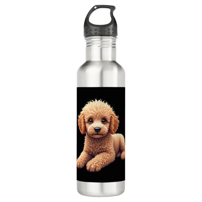 Funny Poodle Animal Lover Dogs Graphic Cute Dog Ow 710 Ml Water Bottle (Front)