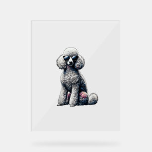 Funny Poodle Animal Lover Dogs Graphic Cute Dog Ow Acrylic Sign