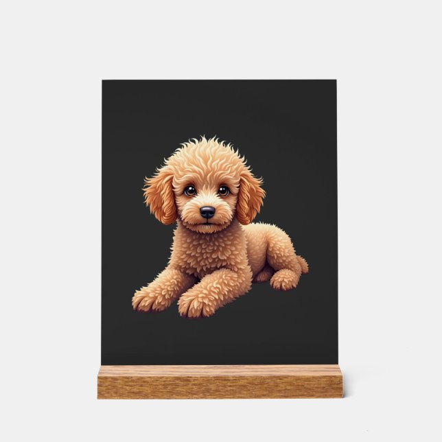 Funny Poodle Animal Lover Dogs Graphic Cute Dog Ow Acrylic Sign (Front)